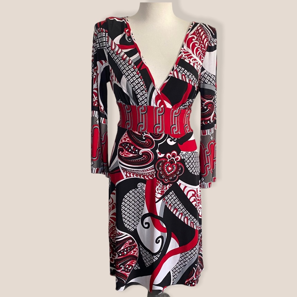 Miss Bisou V-Neck Dress Size Small